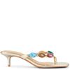 TRUFFLE WOMENS LOW HEEL SANDAL - GOLD