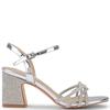 TRUFFLE WOMENS MID HEEL SANDAL - SILVER