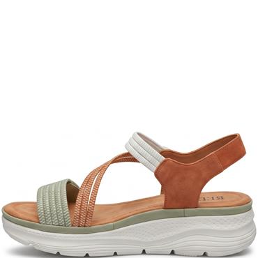 REDZ WOMENS WEDGE STRAP SANDAL - EARTH