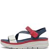 REDZ WOMENS WEDGE STRAP SANDAL - NAVY WHITE RED