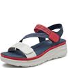 REDZ WOMENS WEDGE STRAP SANDAL - NAVY WHITE RED
