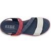 REDZ WOMENS WEDGE STRAP SANDAL - NAVY WHITE RED
