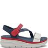 REDZ WOMENS WEDGE STRAP SANDAL - NAVY WHITE RED