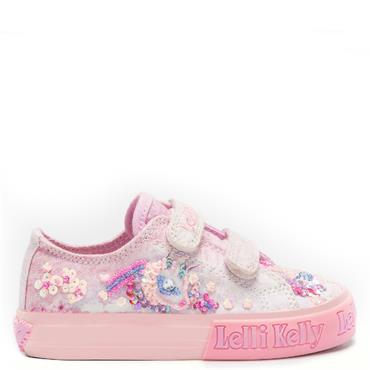 LELLI KELLY GIRLS FLUTTER STRAP TRAINER - ROSE