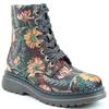 HEAVENLY FEET WOMENS ZIP LACE ANKLE BOOT - BLACK DAISY