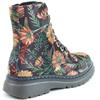 HEAVENLY FEET WOMENS ZIP LACE ANKLE BOOT - BLACK DAISY