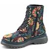 HEAVENLY FEET WOMENS ZIP LACE ANKLE BOOT - BLACK DAISY