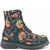 HEAVENLY FEET WOMENS ZIP LACE ANKLE BOOT - BLACK DAISY