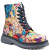 HEAVENLY FEET WOMENS ZIP LACE ANKLE BOOT - OCEAN