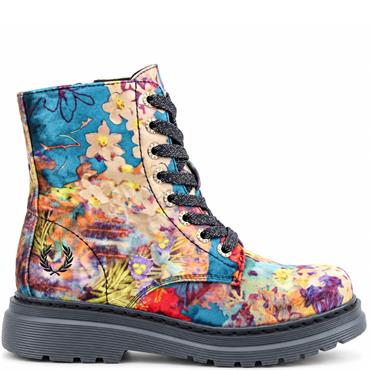 HEAVENLY FEET WOMENS ZIP LACE ANKLE BOOT - OCEAN
