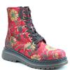 HEAVENLY FEET WOMENS ZIP LACE ANKLE BOOT - RED DAISY