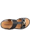 HEAVENLY FEET WOMENS WEDGE STRAP SANDAL - BLACK