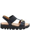 HEAVENLY FEET WOMENS WEDGE STRAP SANDAL - BLACK