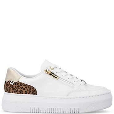 RIEKER WOMENS LACE TRAINER - WHITE