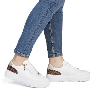 RIEKER WOMENS LACE TRAINER - WHITE