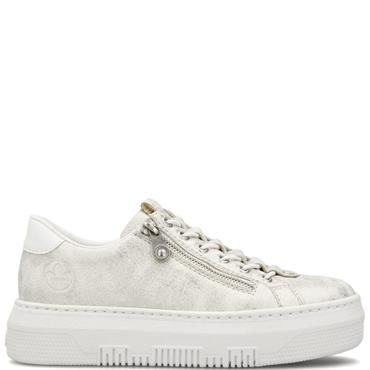 RIEKER WOMENS ZIP CORD TRAINER - BEIGE
