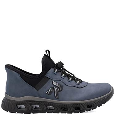 RIEKER WOMENS SOFT SLIP ON TRAINER - BLUE