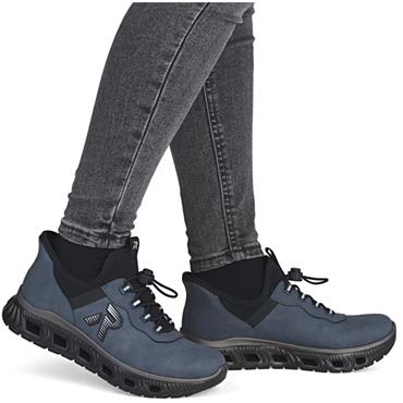 RIEKER WOMENS SOFT SLIP ON TRAINER - BLUE