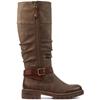 LUNAR WOMENS ZIP HIGH LEG BOOT - BROWN