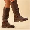 LUNAR WOMENS ZIP HIGH LEG BOOT - BROWN