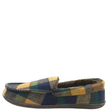 JO & JOE MENS FUR LINED CLOSED SLIPPER - BROWN