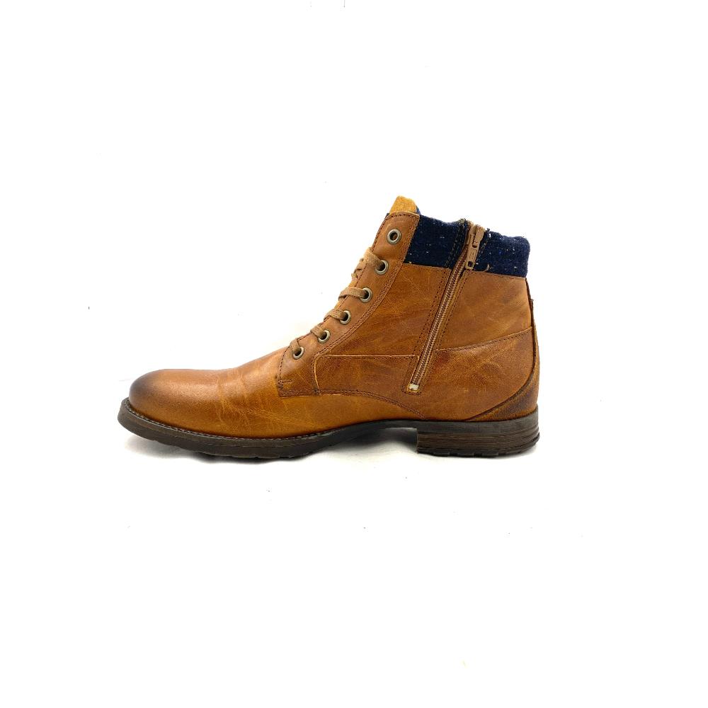MENS ZIP LACE ANKLE BOOT COGNAC Paul Byron Shoes Ireland