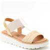 HEAVENLY FEET WOMENS SANDAL - BEIGE WHITE GOLD