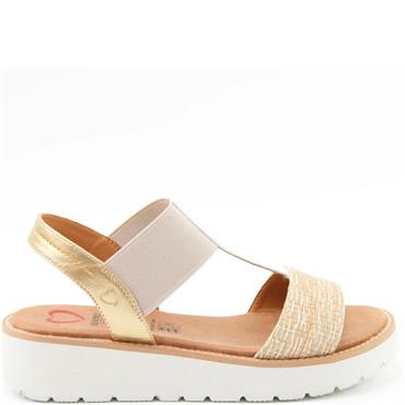 HEAVENLY FEET WOMENS SANDAL - BEIGE WHITE GOLD