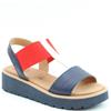 HEAVENLY FEET WOMENS SANDAL - NAVY RED WHITE