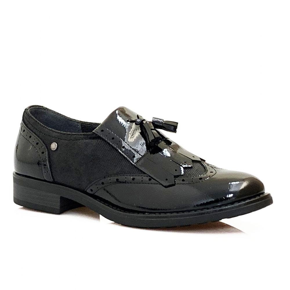 PATRIZIO COMO WOMENS TASSEL FRINGE SHOE BLACK Paul Byron Shoes