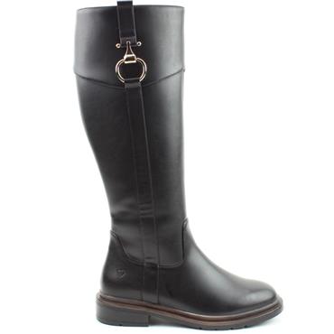 HEAVENLY FEET WOMENS ZIP HIGH LEG BOOT - BLACK