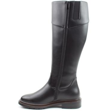 HEAVENLY FEET WOMENS ZIP HIGH LEG BOOT - BLACK