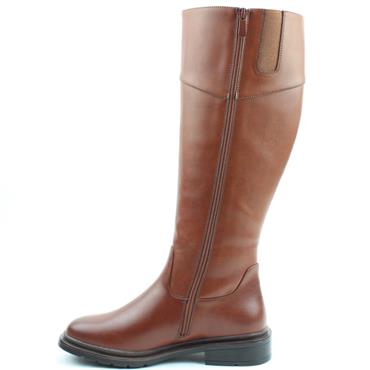 HEAVENLY FEET WOMENS ZIP HIGH LEG BOOT - TAN