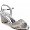 V CONTE WOMENS MID HEEL STRAP SANDAL - SILVER