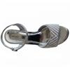 V CONTE WOMENS MID HEEL STRAP SANDAL - SILVER