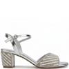 V CONTE WOMENS MID HEEL STRAP SANDAL - SILVER