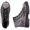 RIEKER WOMENS ZIP LACE ANKLE BOOT - SILVER PLATINUM