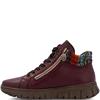 RIEKER WOMENS LEATHER LACE ANKLE BOOT - RED