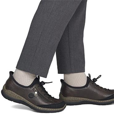 RIEKER WOMENS ELASTIC ZIP COMFORT SHOE - BROWN
