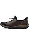RIEKER WOMENS ELASTIC ZIP COMFORT SHOE - BROWN