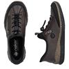 RIEKER WOMENS ELASTIC ZIP COMFORT SHOE - BROWN