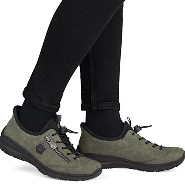 RIEKER WOMENS ELASTIC COMFORT SHOE - GREEN