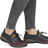 RIEKER WOMENS ELASTIC COMFORT SHOE - BLUE MULTI