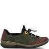 RIEKER WOMENS ELASTIC COMFORT SHOE - GREEN MULTI