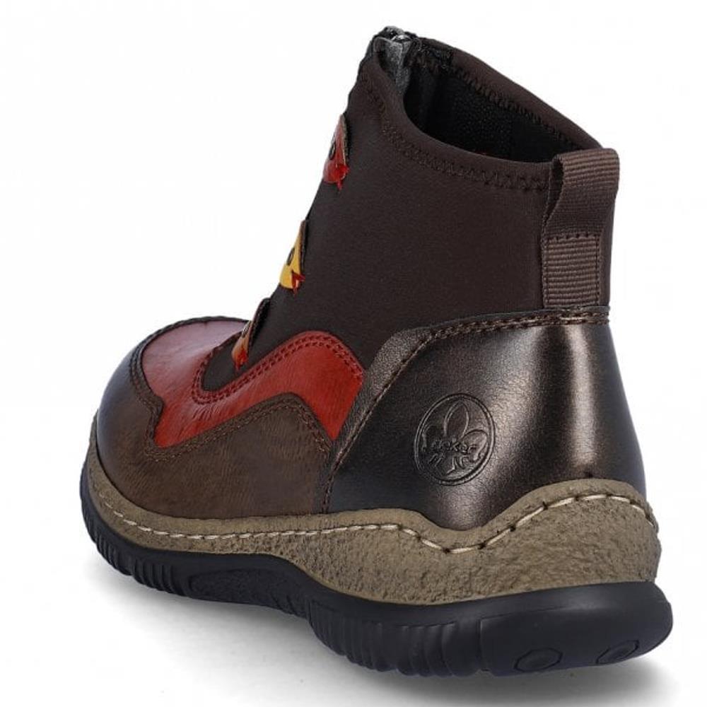 Rieker Miles Women's Ankle Boots - Black Casual Boots With Zip & Elastic, Comfort Sole