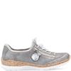 RIEKER WOMENS ZIP CORD SHOE - GREY