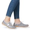 RIEKER WOMENS ZIP CORD SHOE - GREY