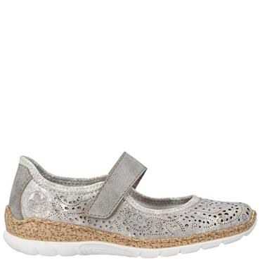 RIEKER WOMENS STRAP SHOE - METALLIC