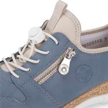 RIEKER WOMENS ZIP PULL CORD TRAINER - BLUE