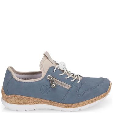 RIEKER WOMENS ZIP PULL CORD TRAINER - BLUE
